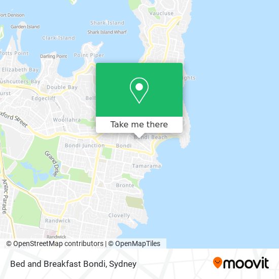 Bed and Breakfast Bondi map