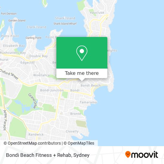 Mapa Bondi Beach Fitness + Rehab