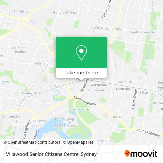 Mapa Villawood Senior Citizens Centre