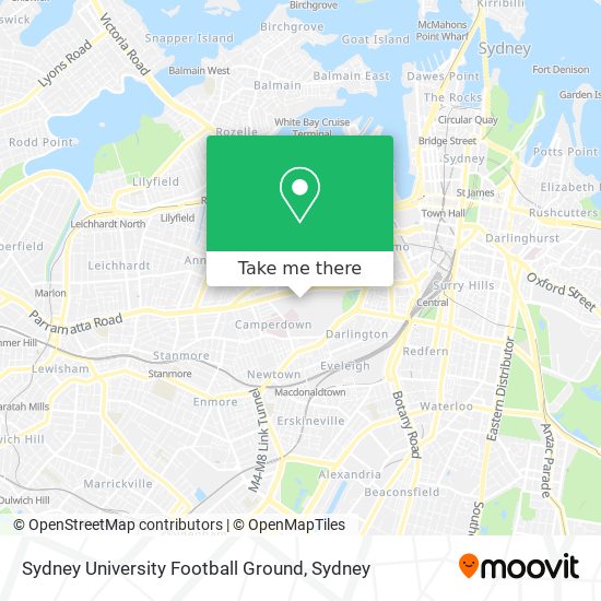 Mapa Sydney University Football Ground