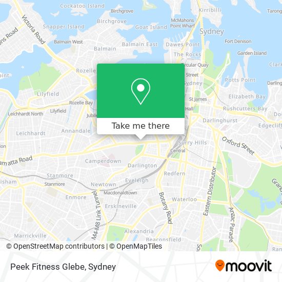 Peek Fitness Glebe map