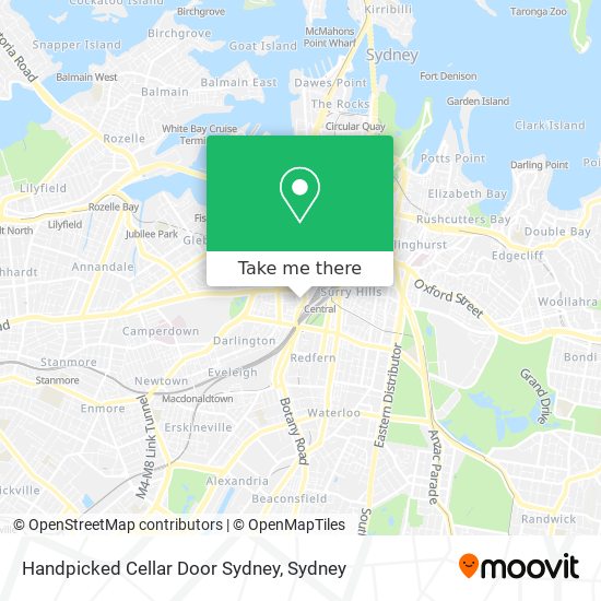 Mapa Handpicked Cellar Door Sydney