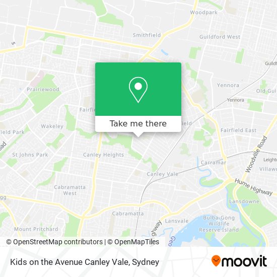 Kids on the Avenue Canley Vale map