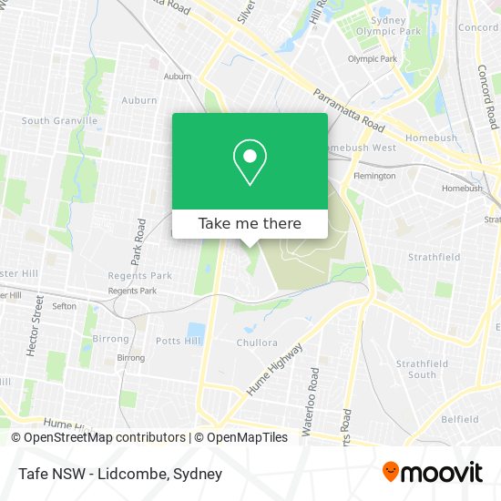 Mapa Tafe NSW - Lidcombe