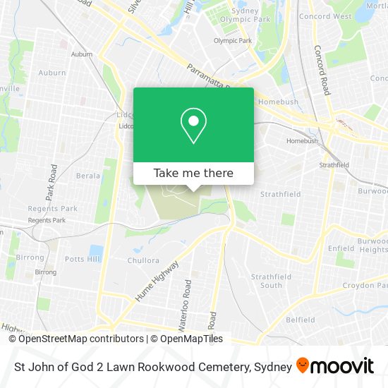 Mapa St John of God 2 Lawn Rookwood Cemetery