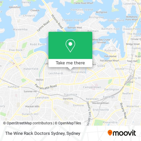 Mapa The Wine Rack Doctors Sydney