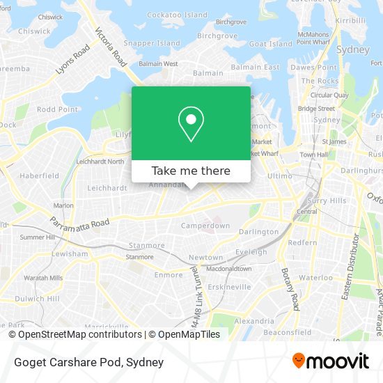 Goget Carshare Pod map