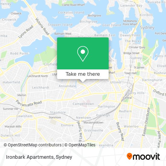 Mapa Ironbark Apartments