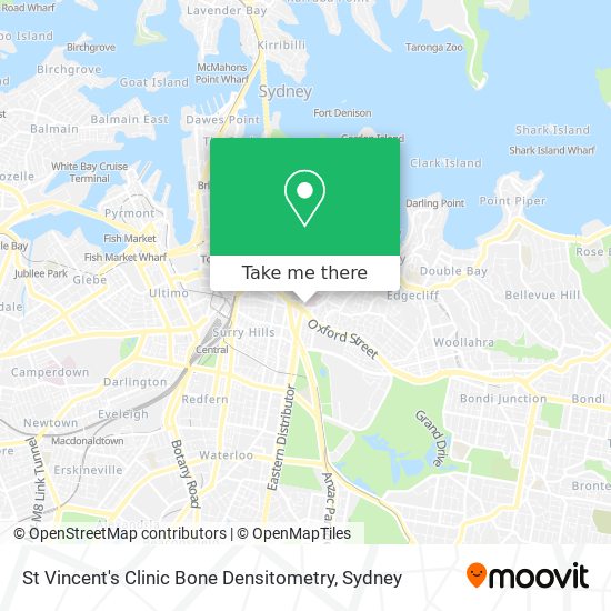 St Vincent's Clinic Bone Densitometry map