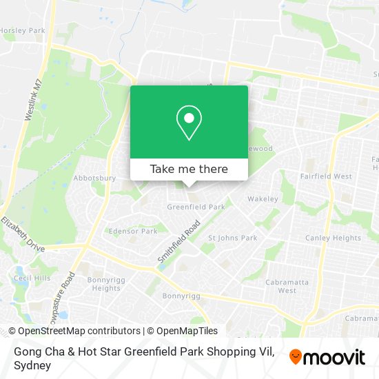 Mapa Gong Cha & Hot Star Greenfield Park Shopping Vil