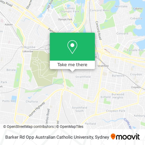 Barker Rd Opp Australian Catholic University map