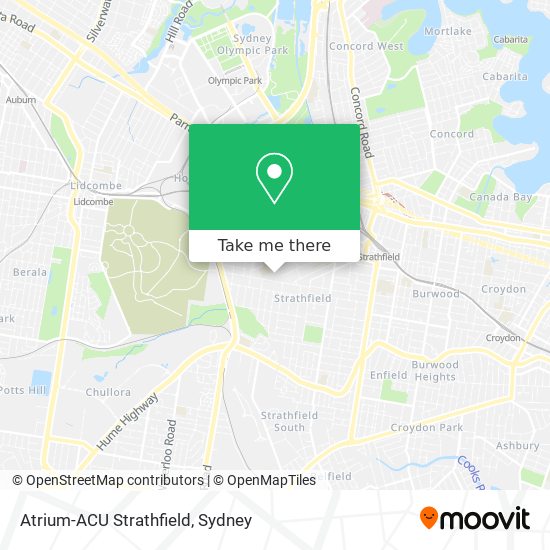 Atrium-ACU Strathfield map