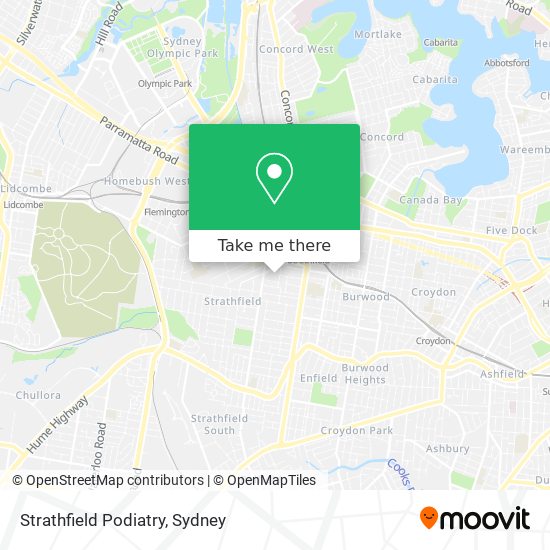 Strathfield Podiatry map