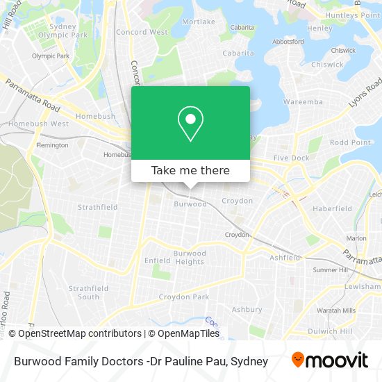 Mapa Burwood Family Doctors -Dr Pauline Pau