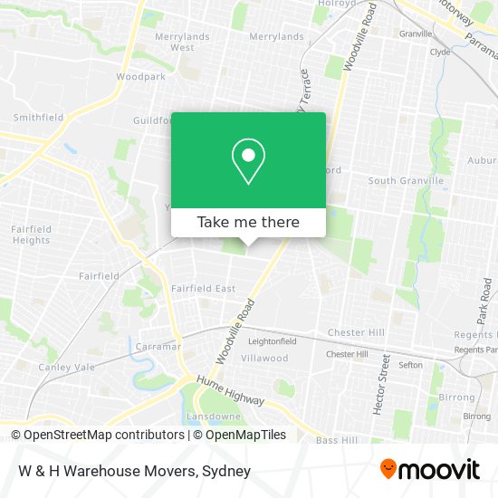 W & H Warehouse Movers map