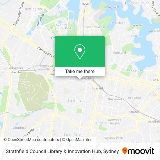 Mapa Strathfield Council Library & Innovation Hub
