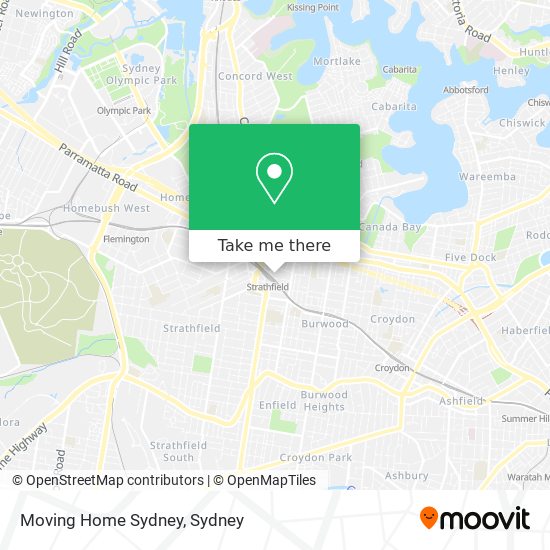 Mapa Moving Home Sydney