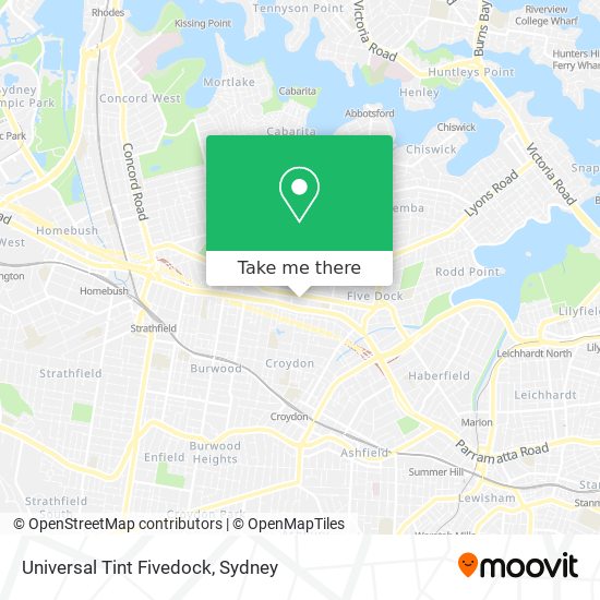 Universal Tint Fivedock map