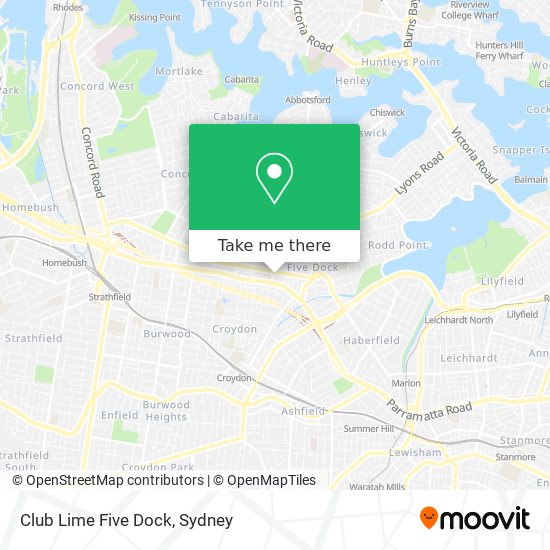 Club Lime Five Dock map