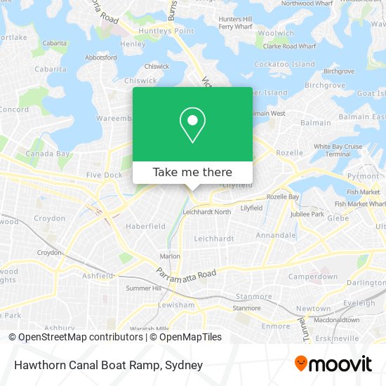 Hawthorn Canal Boat Ramp map
