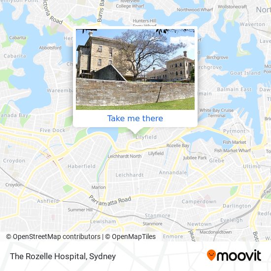 The Rozelle Hospital map