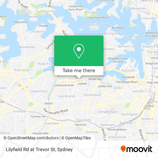 Lilyfield Rd at Trevor St map