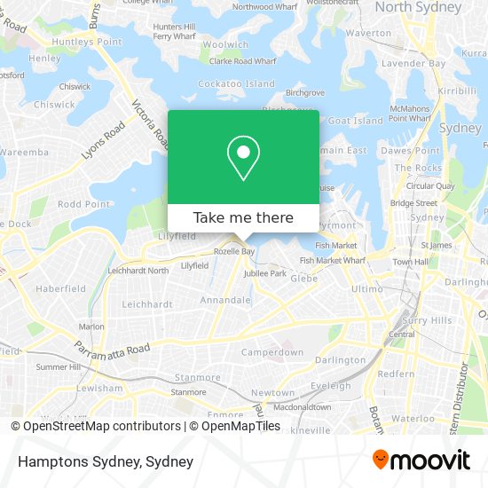 Mapa Hamptons Sydney