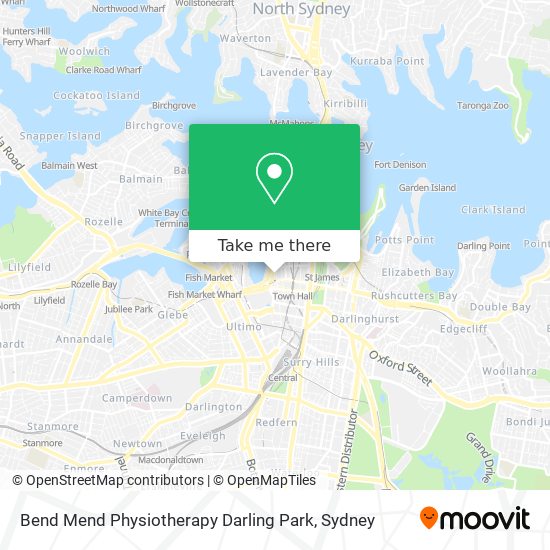 Mapa Bend Mend Physiotherapy Darling Park