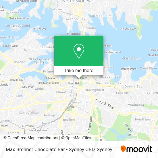 Max Brenner Chocolate Bar - Sydney CBD map