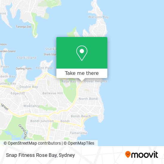 Mapa Snap Fitness Rose Bay