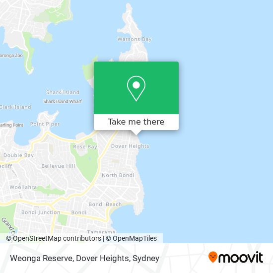 Weonga Reserve, Dover Heights map