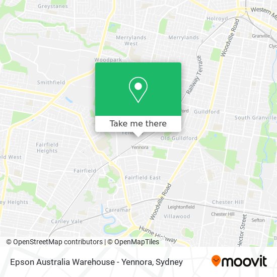 Mapa Epson Australia Warehouse - Yennora