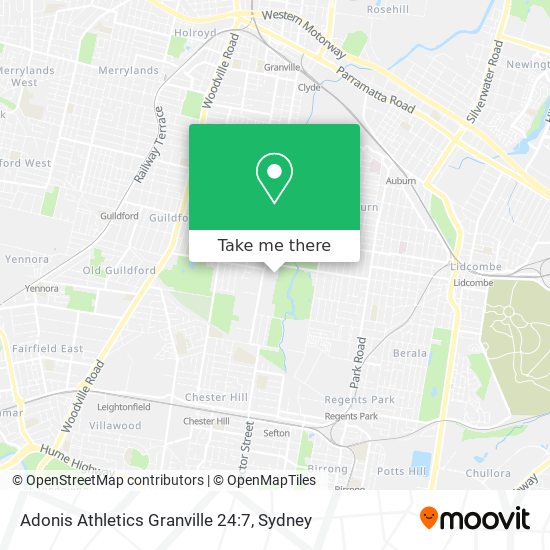 Mapa Adonis Athletics Granville 24:7