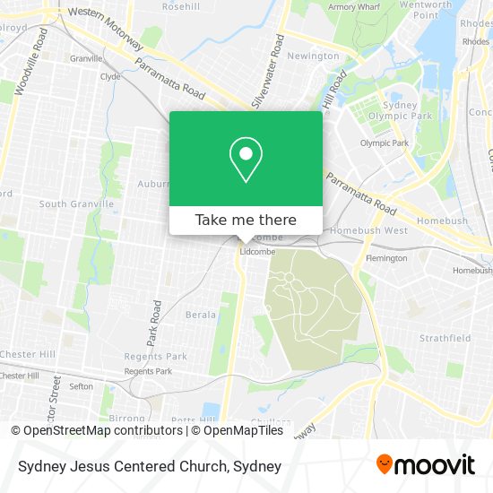 Mapa Sydney Jesus Centered Church