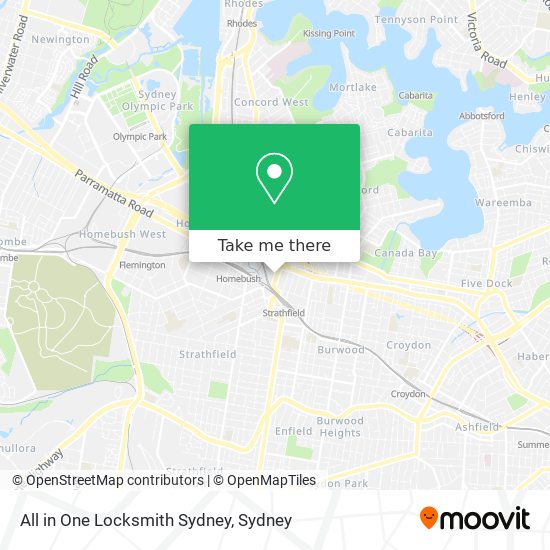 All in One Locksmith Sydney map