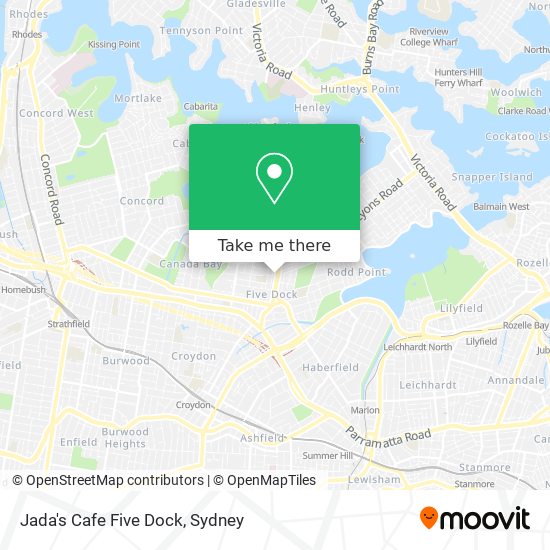Jada's Cafe Five Dock map