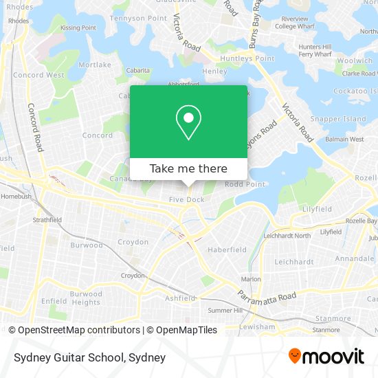 Sydney Guitar School map