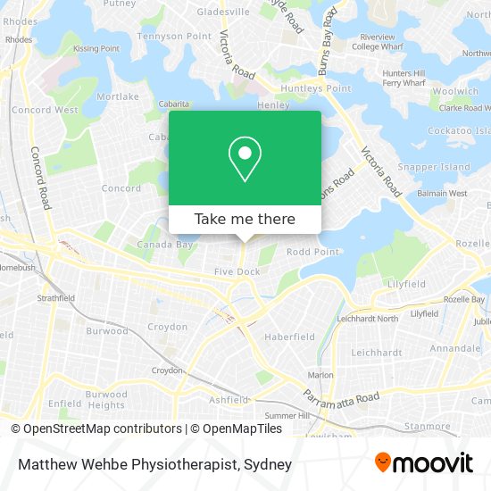 Matthew Wehbe Physiotherapist map