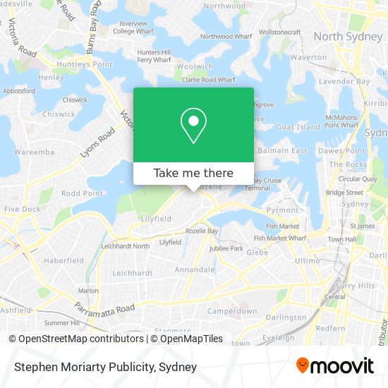 Stephen Moriarty Publicity map