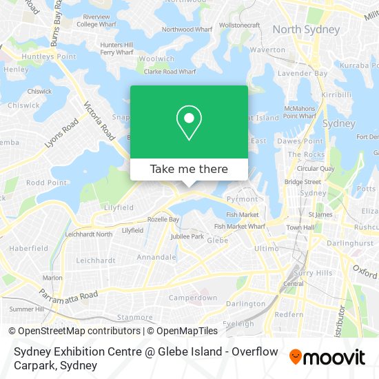 Mapa Sydney Exhibition Centre @ Glebe Island - Overflow Carpark
