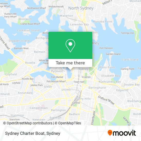 Mapa Sydney Charter Boat