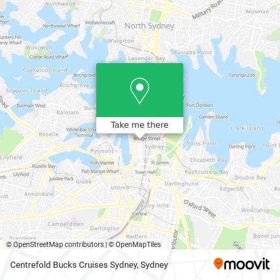 Centrefold Bucks Cruises Sydney map