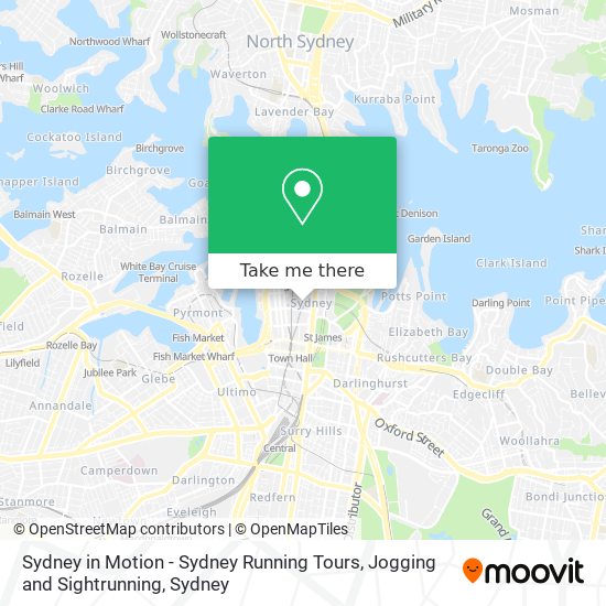 Sydney in Motion - Sydney Running Tours, Jogging and Sightrunning map