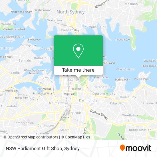 NSW Parliament Gift Shop map