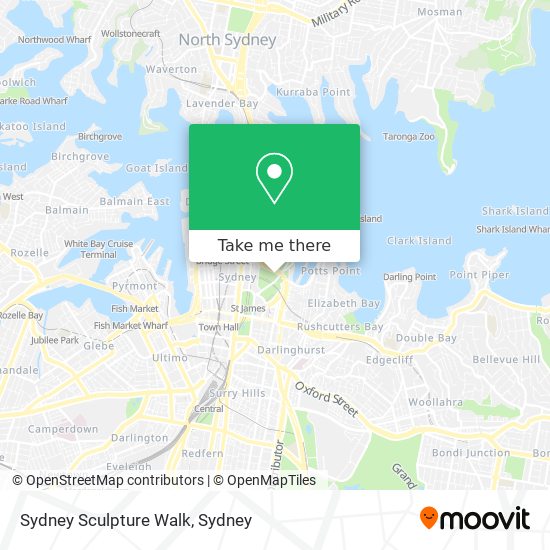 Mapa Sydney Sculpture Walk