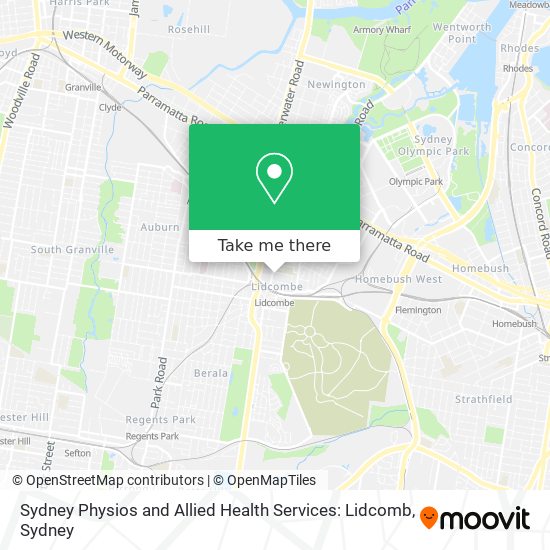 Mapa Sydney Physios and Allied Health Services: Lidcomb