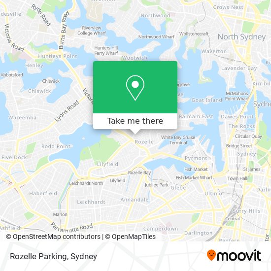 Mapa Rozelle Parking