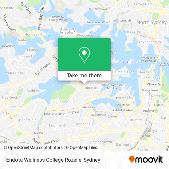 Endota Wellness College Rozelle map