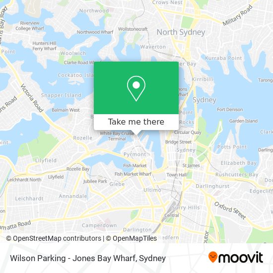 Mapa Wilson Parking - Jones Bay Wharf