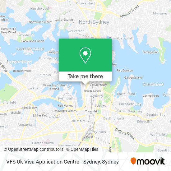 Mapa VFS Uk Visa Application Centre - Sydney